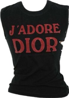 Dior Tank Top, J Adore Dior, Tank Tops Black, Dior By John Galliano, Dior Shirt, Fotografi Digital, Black Shirts, Dior Logo, Tops Black