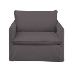 a gray chair with a pillow on it