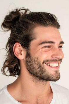 Long Dark Hair Men, Viking Hair Men Short, Men's Long Hairstyles Straight, Long Hairstyles For Men, Beard Styles Short, Guy Haircuts Long, Top Knot Hairstyles, Men's Long Hairstyles