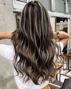 Dark Brown Hair With Blonde Highlights And Lowlights, Full Foil Highlights Dark Hair, Soft Brown Hair With Highlights, Dark Hair With Light Highlights, Heavy Highlights On Dark Hair, Brown Hair Color With Blonde Highlights, Dark Brown Hair With Blonde Highlights, Ash Blonde Hair Balayage