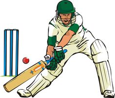 a cricket player is hitting the ball with his bat stock photo - 957982