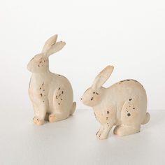 2 styles of Metal Bunny Figurines on a white background. Bunny Figurines, Rabbit Figurine, Bunny Figurine, Cabin Style, Vintage Spring, Modern Vase, Easter Decor, Simple Elegance, Store Decor