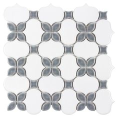 a white and grey tile pattern