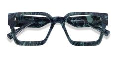 Green Floral square eyeglasses available in variety of colors to match any outfit. These stylish full-rim, medium sized acetate eyeglasses include free single-vision prescription lenses, a case and a cleaning cloth. Green Glasses Frames For Women, Green Cat Eye Glasses, Green Square Frame Sunglasses With Gradient Lenses, Green Eyeglasses, Green Square Frame Anti-reflective Sunglasses, Baddie Vibes, Green Glasses, Discover Your Style, Glasses For Women