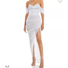 New With Tags. Never Worn. Mesh Gown, Ruched, Off The Shoulder. Often Sold Out And Retails For $369. Bought At Retail Plus White Ruched Maxi Dress For Evening, White Pre-draped Maxi Dress For Gala, White Ruched Maxi Evening Dress, White Ruched Dress For Gala, White Ruched Off-shoulder Maxi Dress, White Off-shoulder Ruched Maxi Dress, White Ruched Evening Dress For Formal Occasions, Formal White Ruched Evening Dress, White Pre-draped Dress With Fitted Bodice