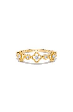 H.J. Namdar 14K Gold Diamond Clover Ring | Nordstromrack Clover Ring, Diamond Guide, Keep Jewelry, Round Cut Diamond, Bezel Setting, Womens Jewelry Rings, Rings Statement, Gold Ring, Round Cut