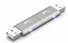 an image of a usb device with blue lights