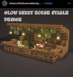 a horse stable is shown with the text glow energy horse stable design on it's side