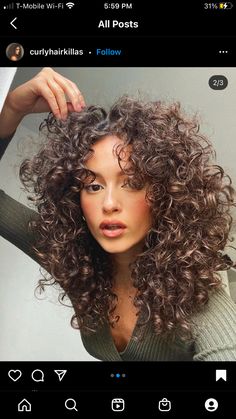 Curly Hair Cut, Curly Hair Fringe, Perfect Curly Hair, Long Curly Haircuts, Hair Fringe, Curly Hair Beauty, Hair For School, Hairstyle Tips