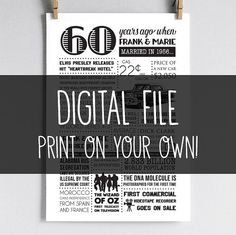 a black and white poster with the words digital file print on it's own