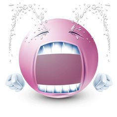 a pink ball with its mouth open and water splashing around it