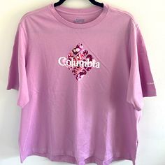 Nwot No Wear, Stains Or Tears Dusty Rose Color Columbia Graphic On Chest And Sleeve 100% Cotton Dusty Rose Color, Crop T Shirt, T Shirt Women, Crop Tshirt, Rose Color, Dusty Rose, Columbia, Womens Shirts, Womens Tops