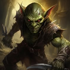 A form of goblin, short green-skinned people that live in the Wild Land. They’re known for their cunning and resourcefulness.They worship the three gods of the Frost Wild. Their culture has developed a strong spiritual connection to the land. They see the gods as tools to achieve their goals rather than spiritual beings. *This image was created using MidJourney AI* Goblin Art Dnd, Goblin Art, Myths & Monsters, Fantasy Authors, Fantasy Collection, Fantasy Races, Positive Psychology, Mystical Creatures