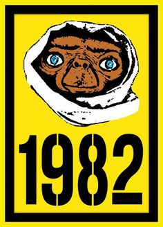 a yellow and black sign with an image of a monkey in a space suit on it's face