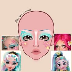 Cosplay Inspo, Makeup Face Charts, Face Chart, Make Up Inspo, Scene Emo, Emo Goth, Makeup Face, Makeup Ideas, Body Care