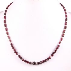 Garnet Tube Beads Necklace - Smooth Red Garnet Beads Jewelry - Minimalist January Birthstone Necklace - Gift for Her - Boho Garnet Necklace Stone :-  Natural Garnet Length :-  18inches Size:- 3x6mm Size:- Center 2 Beads (Moti) 3x5mm to 3.5x6.5mm Approx. Metal :- 925 Sterling Silver Birth Month :- January TAGS Garnet tube beads necklace, Smooth garnet bead jewelry, Garnet gemstone bead necklace, Tube-shaped garnet beads, Garnet jewelry necklace, Natural garnet tube beads, Smooth tube garnet necklace, Handmade garnet necklace, Garnet necklace for women, Garnet gemstone jewelry, Tube garnet beads necklace online, Garnet tube beads choker, Custom garnet bead jewelry, Garnet beads necklace design, Smooth gemstone necklace, Garnet bead string necklace, Red garnet tube beads, Genuine garnet neckl Garnet Jewelry Necklace, January Birthstone Necklace, Beaded Necklace Designs, Jewelry Minimalist, Gemstone Beaded Necklace, Garnet Necklace, Garnet Jewelry, January Birthstone, Necklace Online