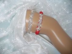 Red Wedding Garter, Red Bridal Garter, Rhinestone Garter, Crystal Garter, Garters, Silver Garter, Diamond Garter, Weddings, Garter Set *PLEASE VISIT MY ETSY SHOP, BRIDAL AMBROSIA, to see more of my beautiful wedding garters, wedding tiaras, headbands, headpieces, flower girl baskets and ring bearer pillows!  Lots of satins, laces, flowers, feathers and BLING!! www.etsy.com/shop/bridalambrosia ORIGINAL DESIGN WEDDING GARTER SET! _2 *This is also available as a SINGLE KEEPSAKE GARTER at this link; https://www.etsy.com/listing/228522824/garter-wedding-garter-tradition-wedding?ref=shop_home_active_13 This is My Original Design Rhinestone Garter Set! Description; Rhinestone trim bridal keepsake garter is encrusted with clear Czech crystals. in a unique and regal pattern. Rhinestone crystal and Diamond Garter, Glitzy Wedding, Crystal Garter, Rhinestone Garter, Blue Garter, Wedding Garter Set, Flower Girl Baskets, Wedding Sash Belt, Ring Bearer Pillows