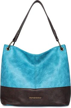 Montana West Hobo Purses and Handbags for Women Vegan Leather Top Handle Shoulder Handbags with Zipper Montana, Purses And Handbags, Top Handle, Shoes Jewelry, Vegan Leather, Purse, Zipper