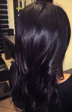 Pelo Color Borgoña, Purple Black Hair, Dark Purple Hair Color, Violet Hair Colors, Hair Color Plum, Dark Purple Hair, Plum Hair, Violet Hair