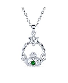 in stock Nickel-free Green Heart Necklace, Irish Jewelry Necklaces, Green Heart-shaped Nickel-free Necklace, Silver-tone Crystal Emerald Necklace Gift, Claddagh Necklace, Irish Claddagh, Infinity Love, Irish Traditions, Celtic Designs