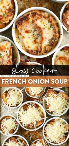 SLOW COOKER FRENCH ONION SOUP, fall, comfort food Slow Cooker French Onion Soup, Food For Dinner, Onion Soup Recipes, Soup Recipes Slow Cooker, Fall Dinner Recipes, Crockpot Recipes Slow Cooker, Slow Cooker Soup