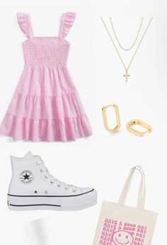 All Pink Outfit, Church Fits, Aesthetic Ootd, Church Outfit, Preppy Summer Outfits, Sassy Outfit, All Pink, Preppy Dresses, Casual Preppy Outfits