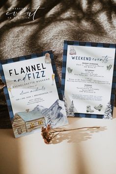 the wedding stationery was designed to look like it could be on someone's bed