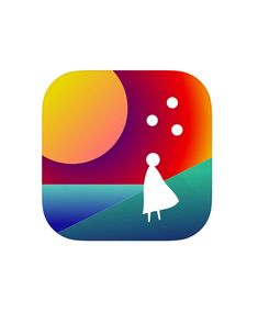 an app icon with a woman walking in the distance