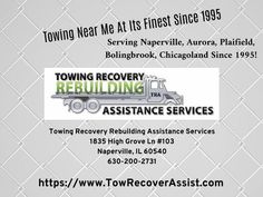 a business card for towing recovery assistance services