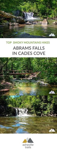 the top smoky mountains hikes abram's falls in cades cove cover