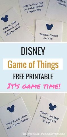 disney game of things free printable it's game time for the whole family