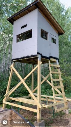 a small house built into the side of a tree