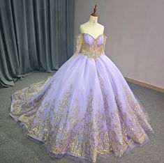 Shiny Scoop Quinceanera Ball Gown Lace-Up Dress Beading Floor-length Evening Gown Quinceanera Dresses Purple And Gold, Rupunzel Quince Theme Dress, Rapunzel Quince Dress, Rapunzel Quinceanera Dress, Tangled Quinceanera Dress, Ballroom Extravaganza, Regal Dress, Quinceanera Stuff, Purple Ball Gown