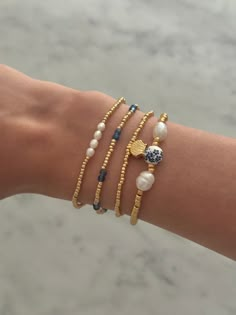 stretchy string 6.5" standard size - for custom size put in Order Notes Colorful Bracelet Stack, Gold Jewelry Dainty, Beaded Bracelet Stacks, Cute Bracelet Stacks, Bead Bracelets Diy, Cute Gold Jewelry, Jewelry Inspo Gold, Bracelet Stack Ideas, Flower Bead Bracelet