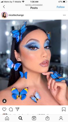 Looks Rave, Edc Makeup, Nikki Makeup, Catwalk Makeup, Crazy Eye Makeup, Putty Primer, Festival Makeup Glitter, Makeup Creative, Blue Vibes