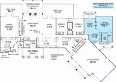 this is the floor plan for these luxury home plans, which include two master suites and three