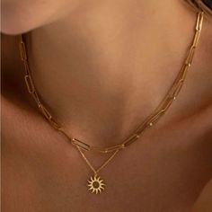 Bundle 3 Items For $30 Items Must Be Under $20 Material: Zinc Alloy Length: 17.7" Top Rated Seller Quick Shipper Open To Offers 4000+ Listings Sold Moon Chain, Lanyard Necklace, Sun Charm, Jersey Tops, Layered Necklace Set, Jewelry Bridesmaid, Gold Sun, Rhinestone Choker, Star Moon