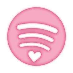 a pink circle with white lines in the center and a heart at the top, on a white background