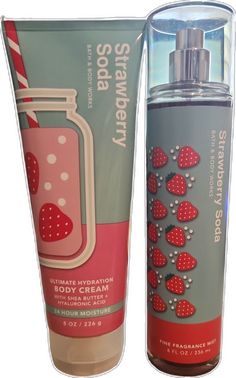 Bathroom Body Works, Bath And Body Works Collection, Strawberry Perfume, Pony Videos, Body Care Set, Strawberry Soda, Strawberry Scent, Bath & Body Works, Sephora Skin Care