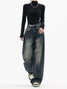 Minimalisticky Chic, 00s Mode, Womens Fashion Jeans, Swaggy Outfits, Mode Inspo, 가을 패션, Style Streetwear, Denim Trousers, Casual Style Outfits