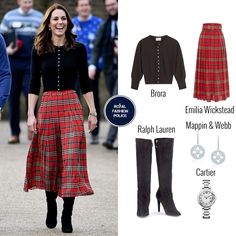 the duke and princess of cambridge are wearing plaid skirts