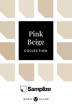 the pink beige collection is shown in black and white, with text that reads sample