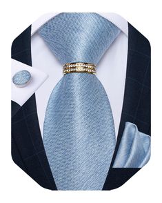 PRICES MAY VARY. 🎁【PURCHASE CONTAINS】Silk Solid Blue+Woven Handkerchief+Cufflinks+Tie Ring+Gift Box.It's Proper gift for Christmas Day,Valentine's Day,Thanksgiving Day,Father's Day,Anniversary,birthday ect. 🎁【CLASSIC SIZE】Tie size:59x 3.15 inches(150cm x 8 cm), Pocket Square size: 9 x 9 inches(23*23cm),Cufflink Diameter:0.55 inches(1.4cm).Exquisite men's plain tie set for a variety of dress shirts and suit tuxedo. 🎁【MATERIAL and CRAFT】necktie and pocket square are made from Silk. 2000 stitche Elegant Gold Suit And Tie Accessories For Father's Day, Elegant Formal Ties For Father's Day, Elegant Adjustable Suit And Tie Accessories For Gifts, Silver Ties For Weddings And Father's Day, Silver Wedding Tie, Silver Elegant Suit And Tie Accessories For Gift, Elegant Silver Suit And Tie Accessories For Gift, Elegant Silver Tie As A Gift, Elegant Adjustable Silver Suit And Tie Accessories