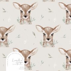 a deer with leaves on it's head is shown in this seamless wallpaper