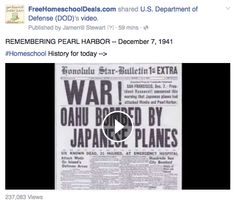 Free Video for Teaching About Pearl Harbor in Your Homeschool Us Geography, Homeschool Board, Department Of Defense, Pearl Harbor Attack, Pearl Harbor, Dec 7, 5th Grades, Teaching Reading, The Men