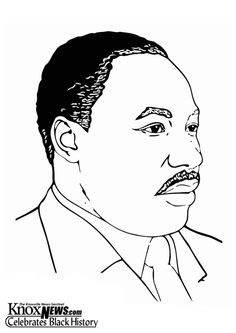 martin luther king coloring page with the image of martin luther king in black and white