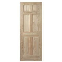 Create a warm, welcoming space with the Masonite 6-Panel Solid Core Unfinished Pine Interior Door Slab. Enjoy the beautiful, natural designs and coloration of wood-grain crafted by hand with separate stiles, rails and panels to ensure a perfect fit for exceptional strength and stability. Environmentally friendly, these doors are manufactured using quality wood harvested from professionally managed forests. Masonite Traditional 32-in x 78-in 6-panel Smooth Solid Core Unfinished Pine Wood Slab Door in Brown | 738763 6 Panel Interior Door, Wood Closet Doors, Interior Closet Doors, Pine Interior Doors, Pine Interior, Slab Doors, Oak Interior Doors, Interior Design Institute, Interior Design School