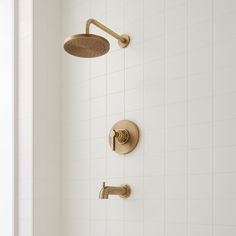 the shower head and hand shower faucet are both brass