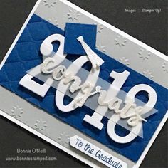 a blue and white congratulations card with the word 2013 on it