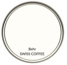 a white paint with the words behr swiss coffee on it